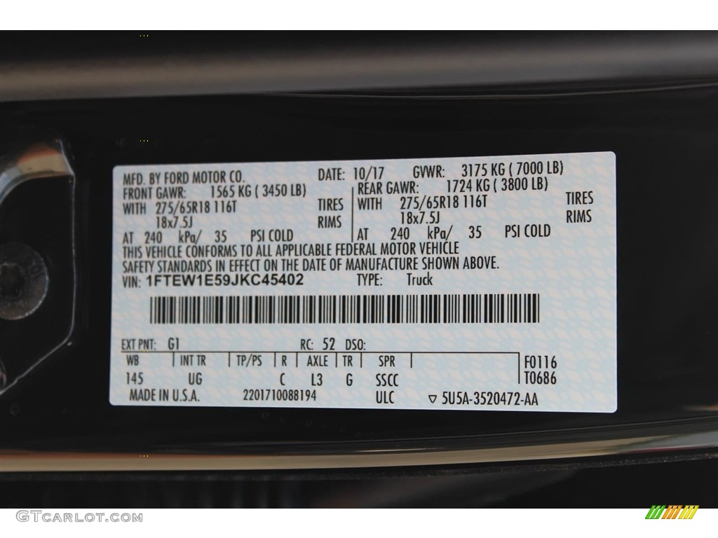 2018 F150 XLT SuperCrew 4x4 - Shadow Black / Earth Gray photo #33