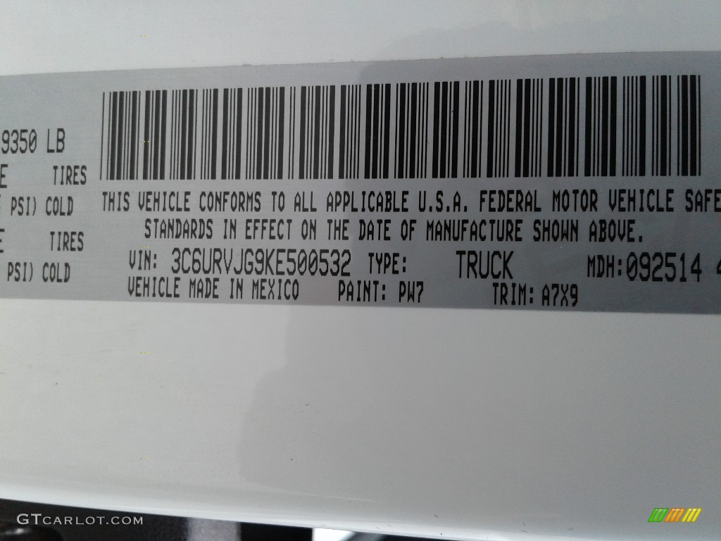 2019 ProMaster Color Code PW7 for Bright White Photo #130235551