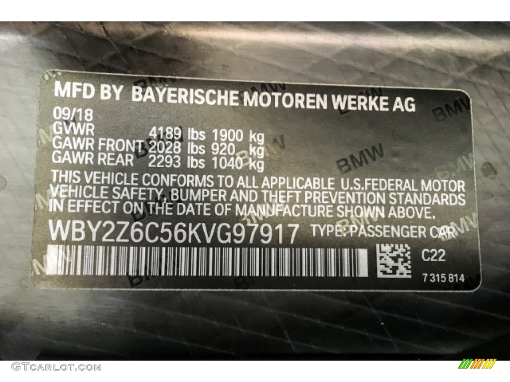 2019 i8 Color Code C22 for Sophisto Grey Metallic Photo #130241338