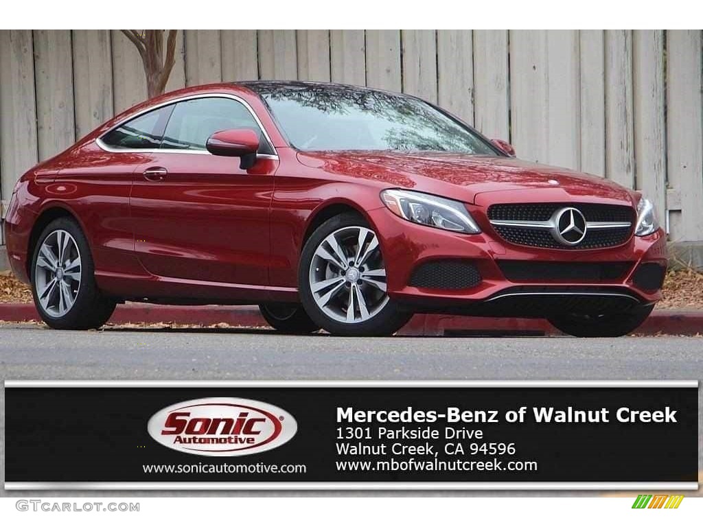 2017 C 300 4Matic Coupe - designo Cardinal Red Metallic / Silk Beige/Black photo #1