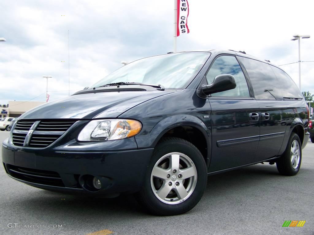 2007 Grand Caravan SXT - Modern Blue Pearl / Medium Slate Gray photo #4