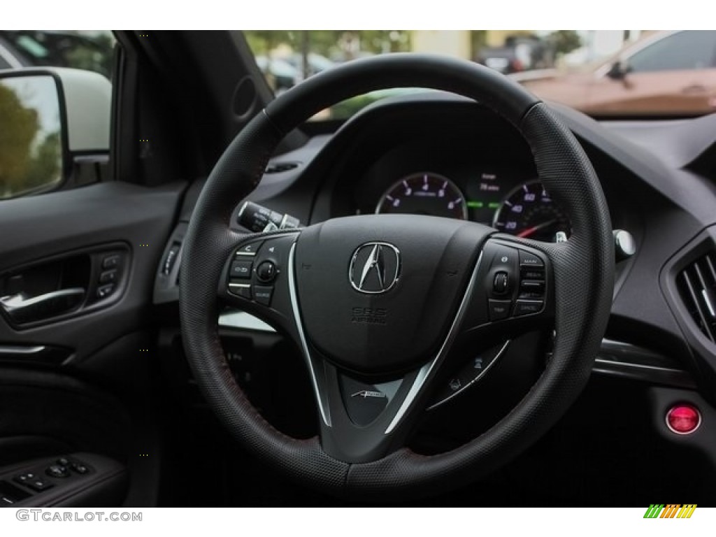 2019 Acura MDX A Spec SH-AWD Red Steering Wheel Photo #130253897