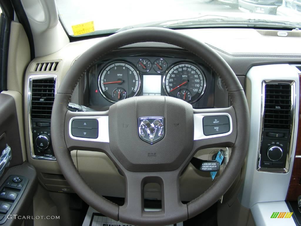 2009 Ram 1500 Laramie Crew Cab 4x4 - Stone White / Light Pebble Beige/Bark Brown photo #10