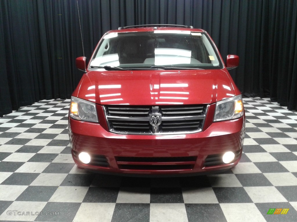 2009 Grand Caravan SXT - Inferno Red Crystal Pearl / Medium Slate Gray/Light Shale photo #3