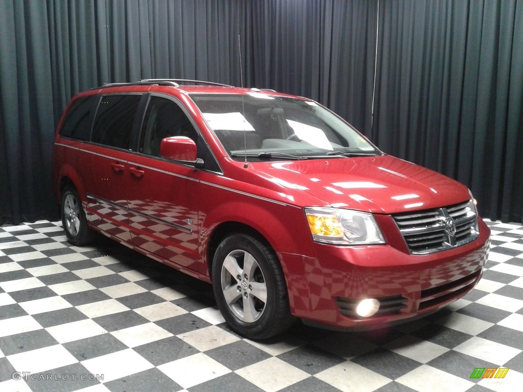 2009 Grand Caravan SXT - Inferno Red Crystal Pearl / Medium Slate Gray/Light Shale photo #4