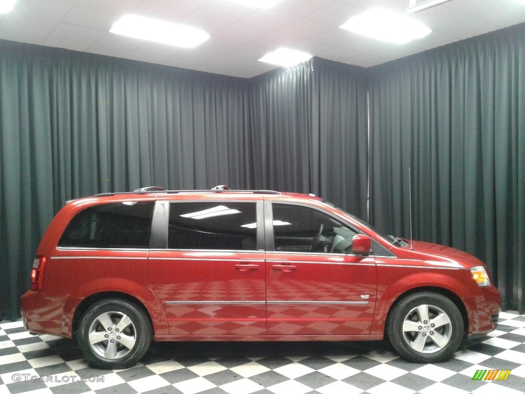 2009 Grand Caravan SXT - Inferno Red Crystal Pearl / Medium Slate Gray/Light Shale photo #5