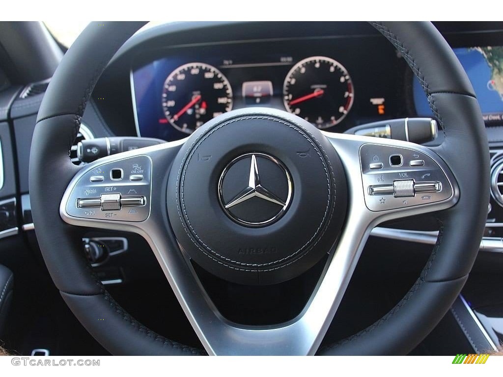 2019 Mercedes-Benz S 450 Sedan Black Steering Wheel Photo #130266281