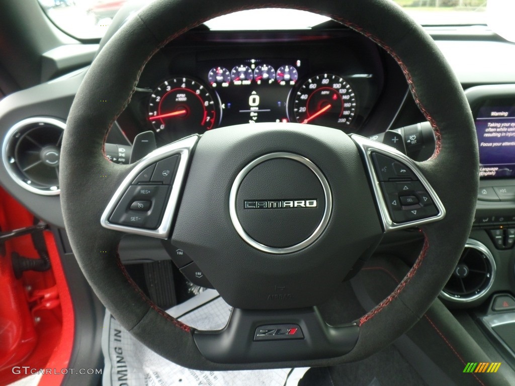 2019 Chevrolet Camaro ZL1 Coupe Jet Black Steering Wheel Photo #130267673