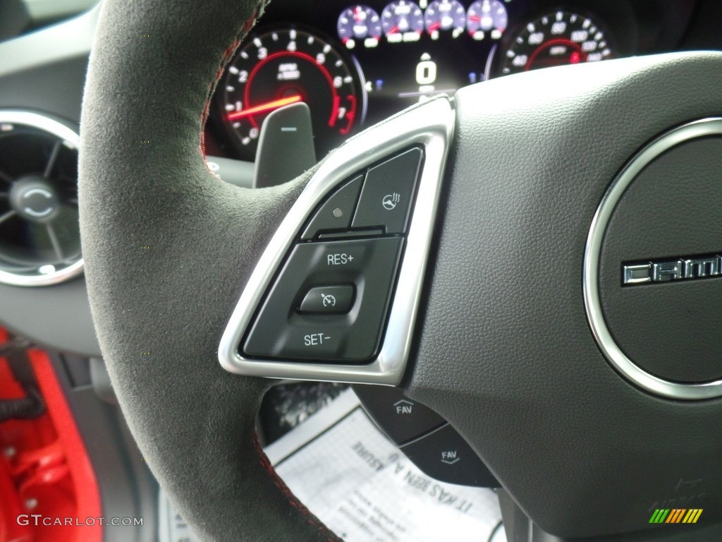 2019 Chevrolet Camaro ZL1 Coupe Jet Black Steering Wheel Photo #130267687