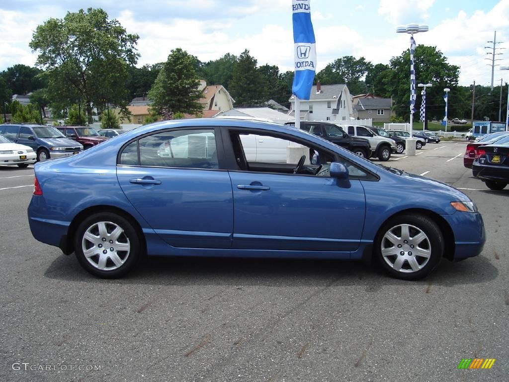 2007 Civic LX Sedan - Atomic Blue Metallic / Gray photo #5