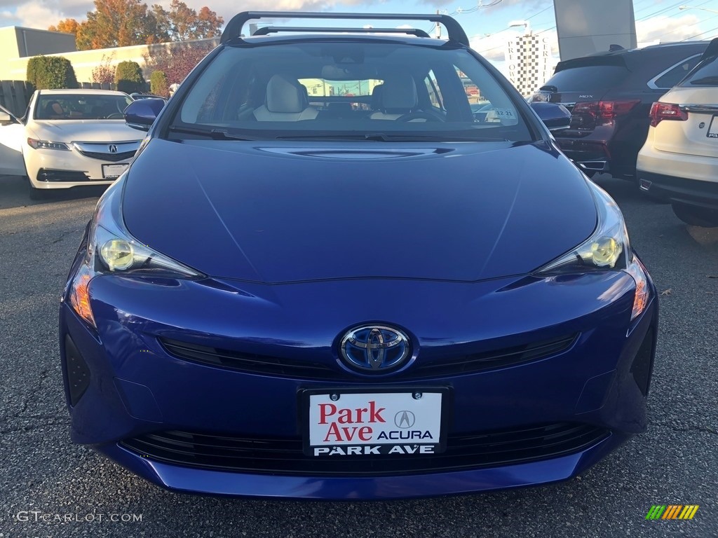 2017 Prius Three - Blue Crush Metallic / Moonstone Gray photo #2