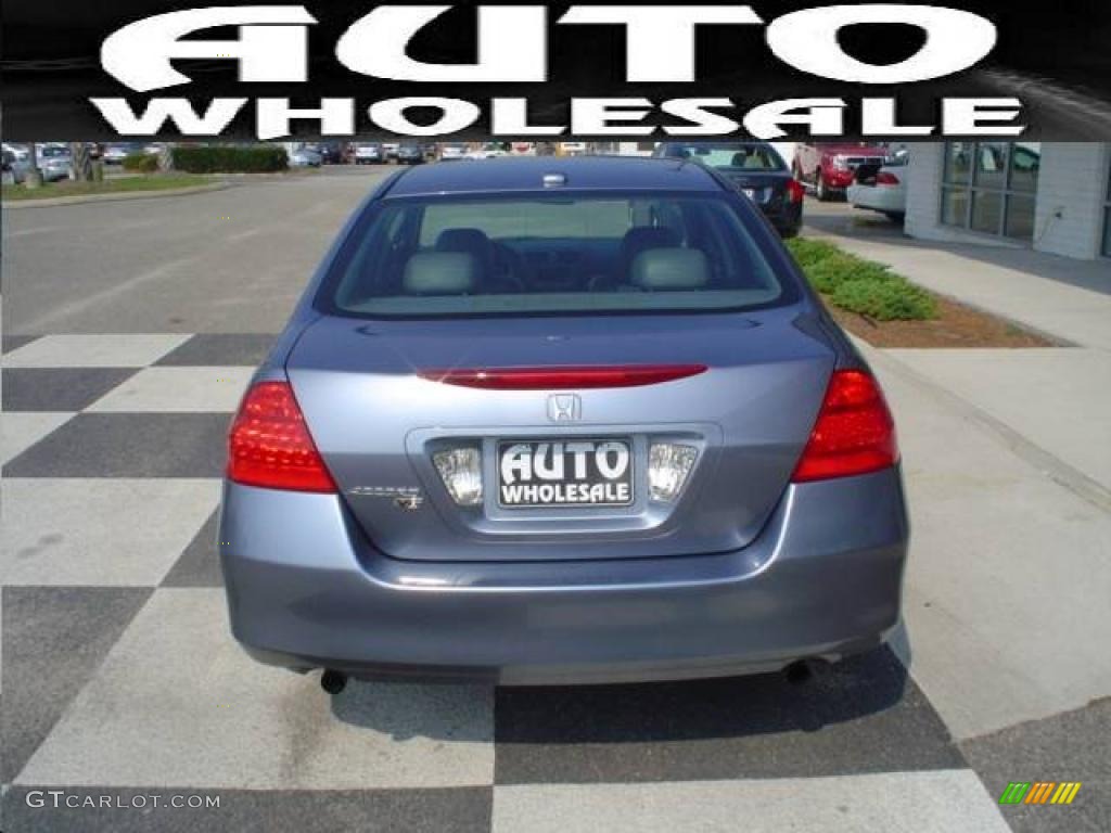 2007 Accord EX-L V6 Sedan - Cool Blue Metallic / Gray photo #3