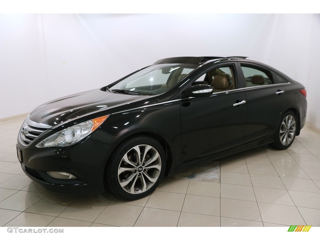2014 Sonata Limited 2.0T - Phantom Black Metallic / Camel photo #3