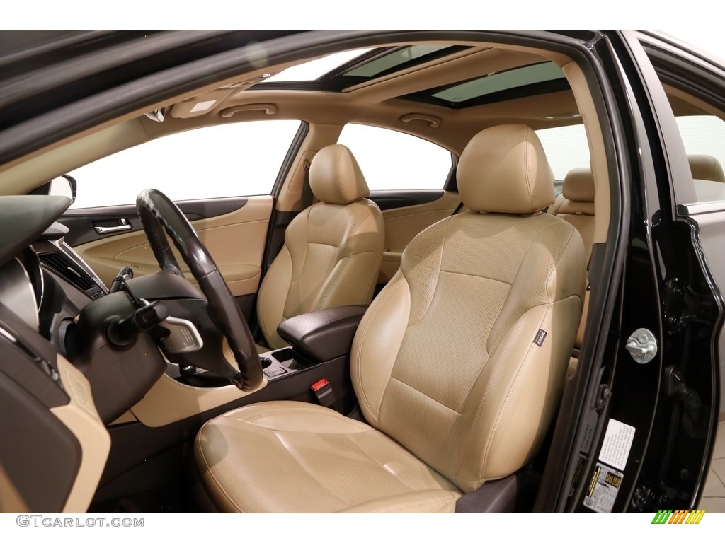 2014 Sonata Limited 2.0T - Phantom Black Metallic / Camel photo #5