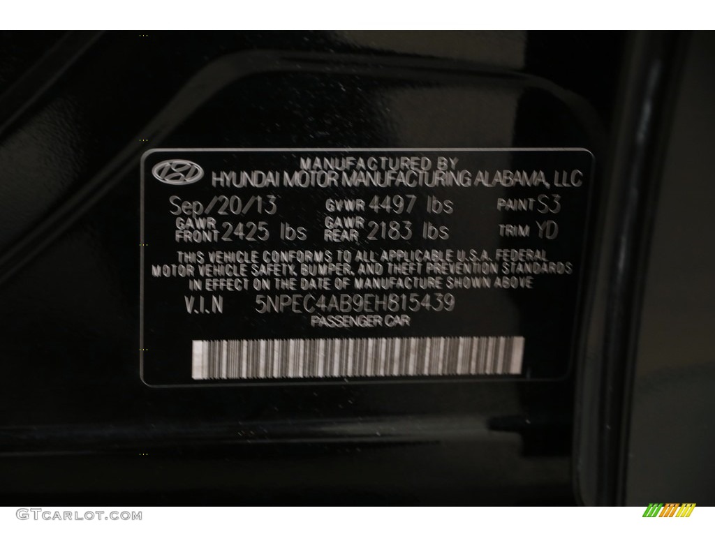 2014 Sonata Limited 2.0T - Phantom Black Metallic / Camel photo #19
