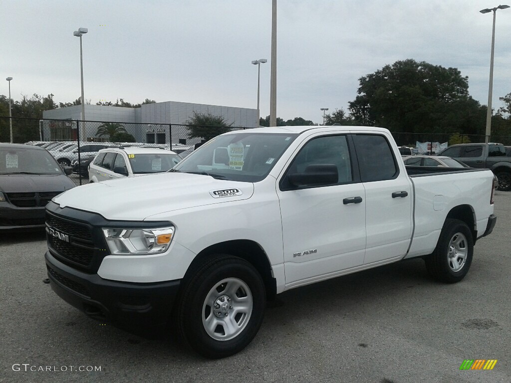 2019 1500 Tradesman Quad Cab 4x4 - Bright White / Black/Diesel Gray photo #1