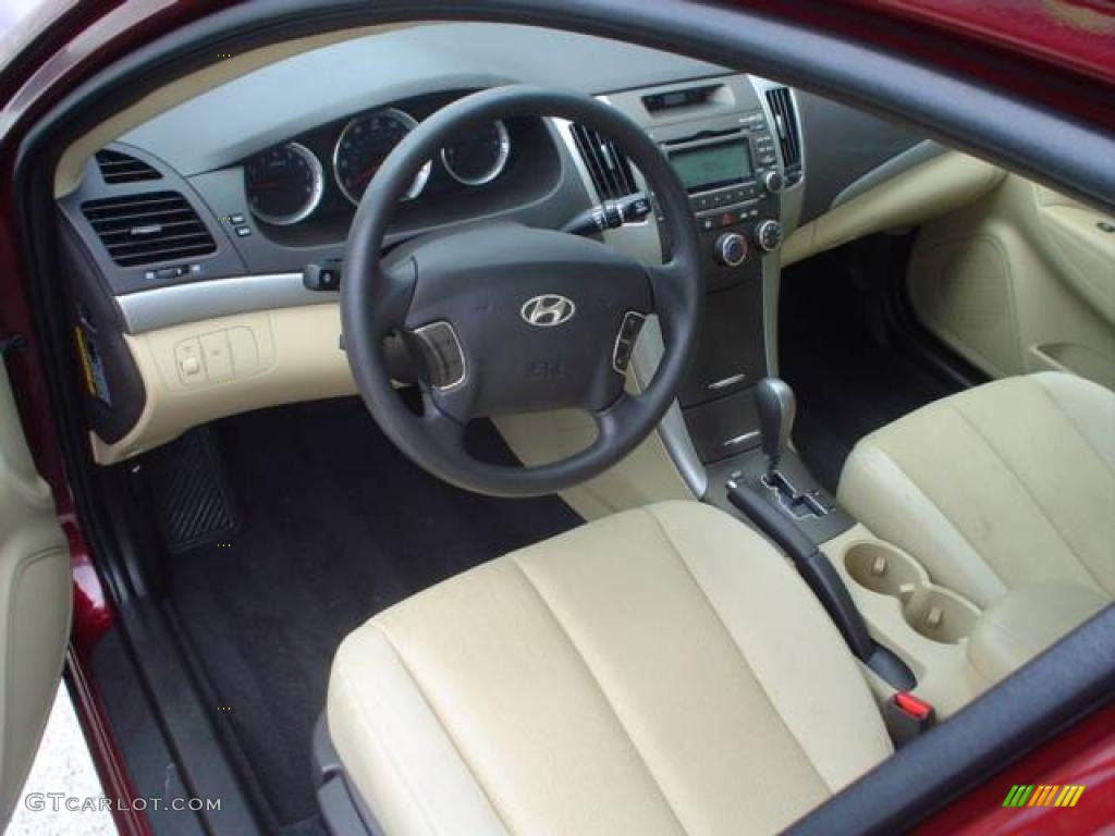 2009 Sonata GLS - Dark Cherry Red / Camel photo #9