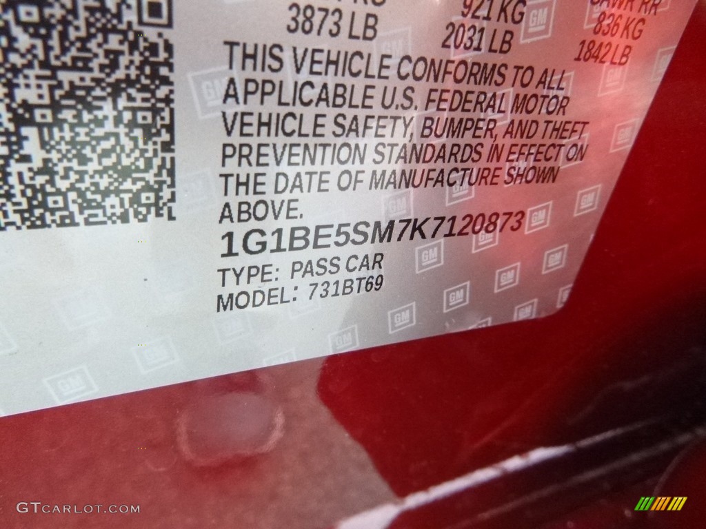 2019 Cruze LT - Cajun Red Tintcoat / Jet Black/­Galvanized photo #17