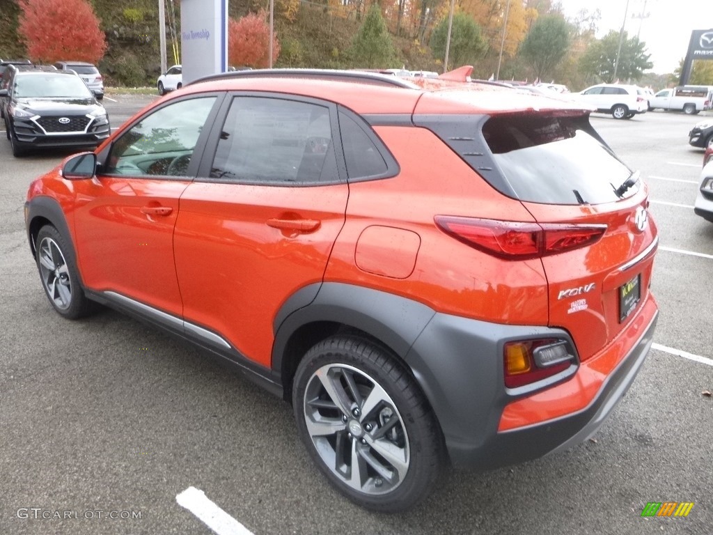 2019 Kona Ultimate AWD - Sunset Orange / Black photo #6