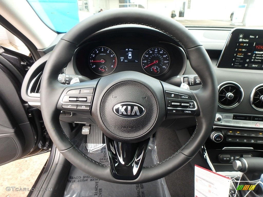 2019 Kia Stinger 2.0L AWD Black Steering Wheel Photo #130303402