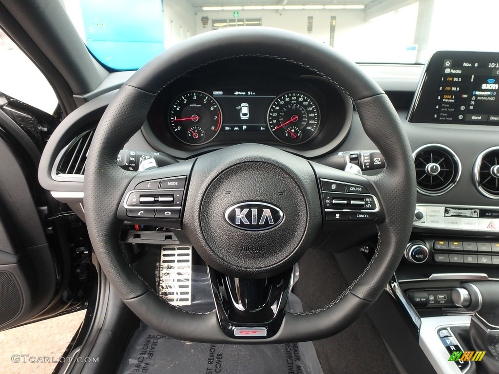 2019 Kia Stinger GT1 AWD Black Steering Wheel Photo #130303996