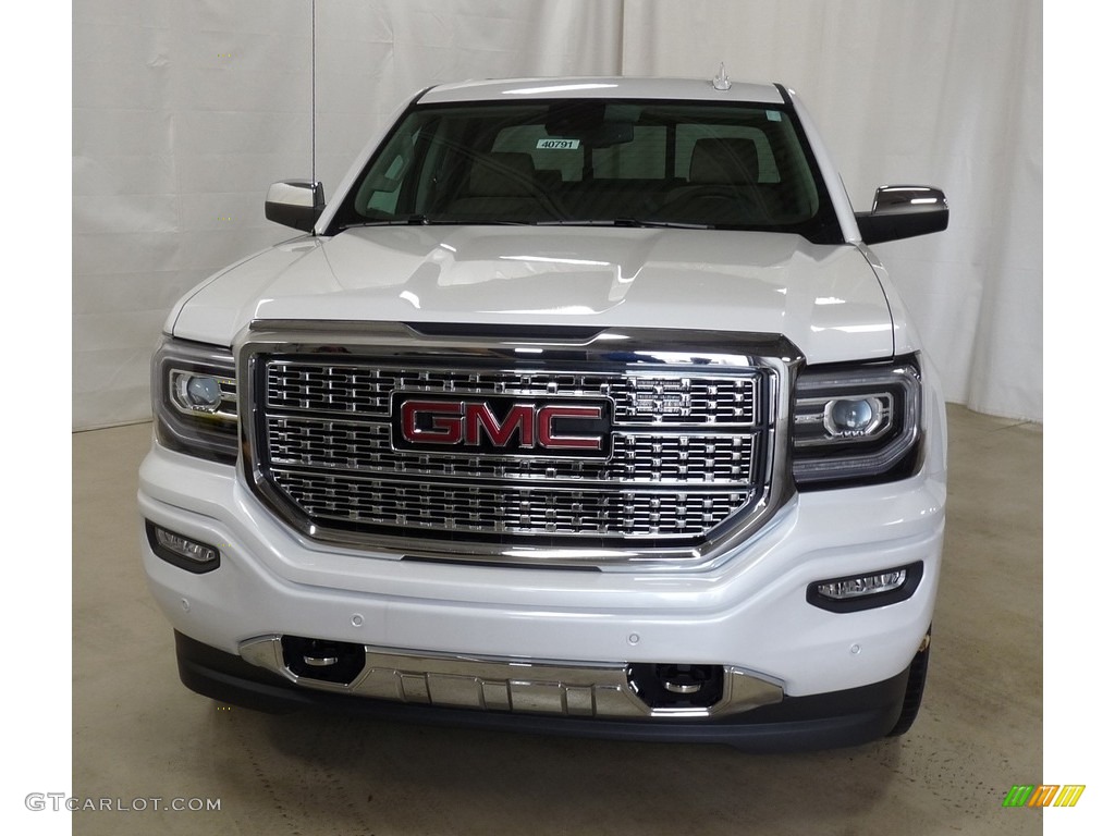 2018 Sierra 1500 Denali Crew Cab 4WD - White Frost Tricoat / Cocoa/­Dark Sand photo #4