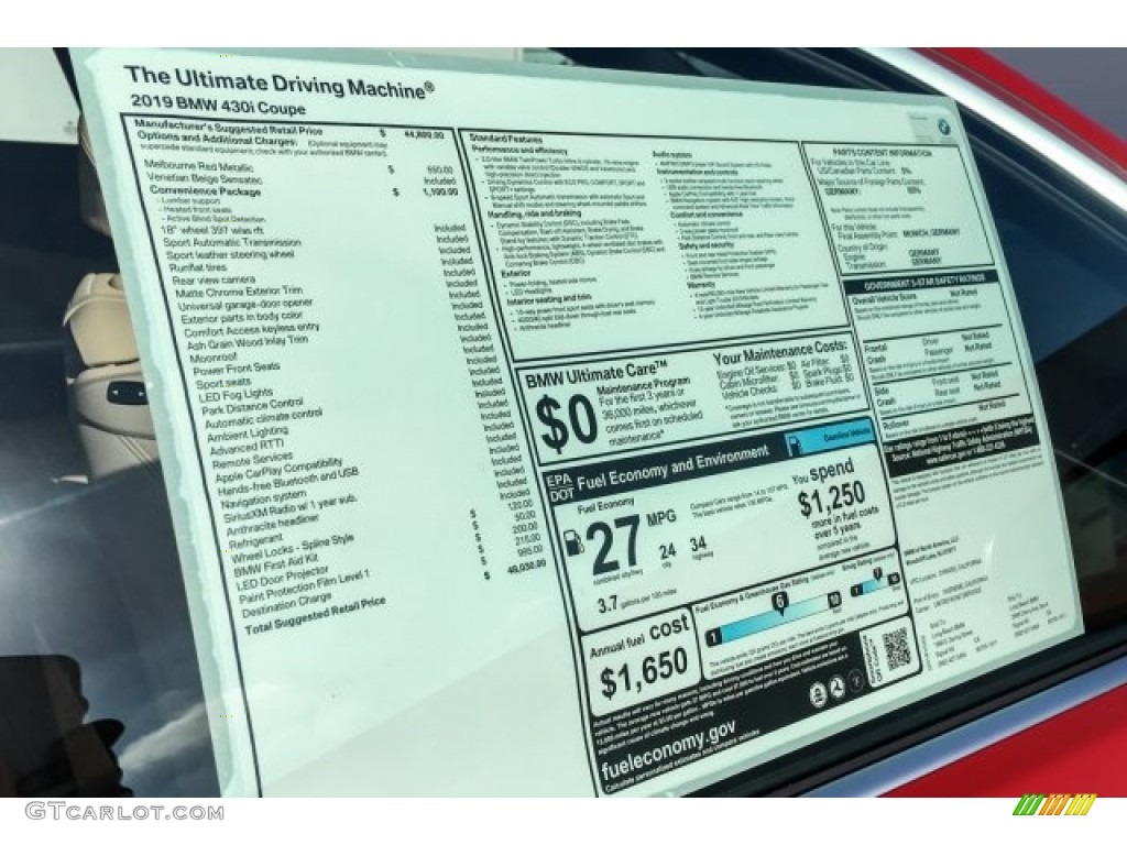 2019 4 Series 430i Coupe - Melbourne Red Metallic / Venetian Beige photo #10