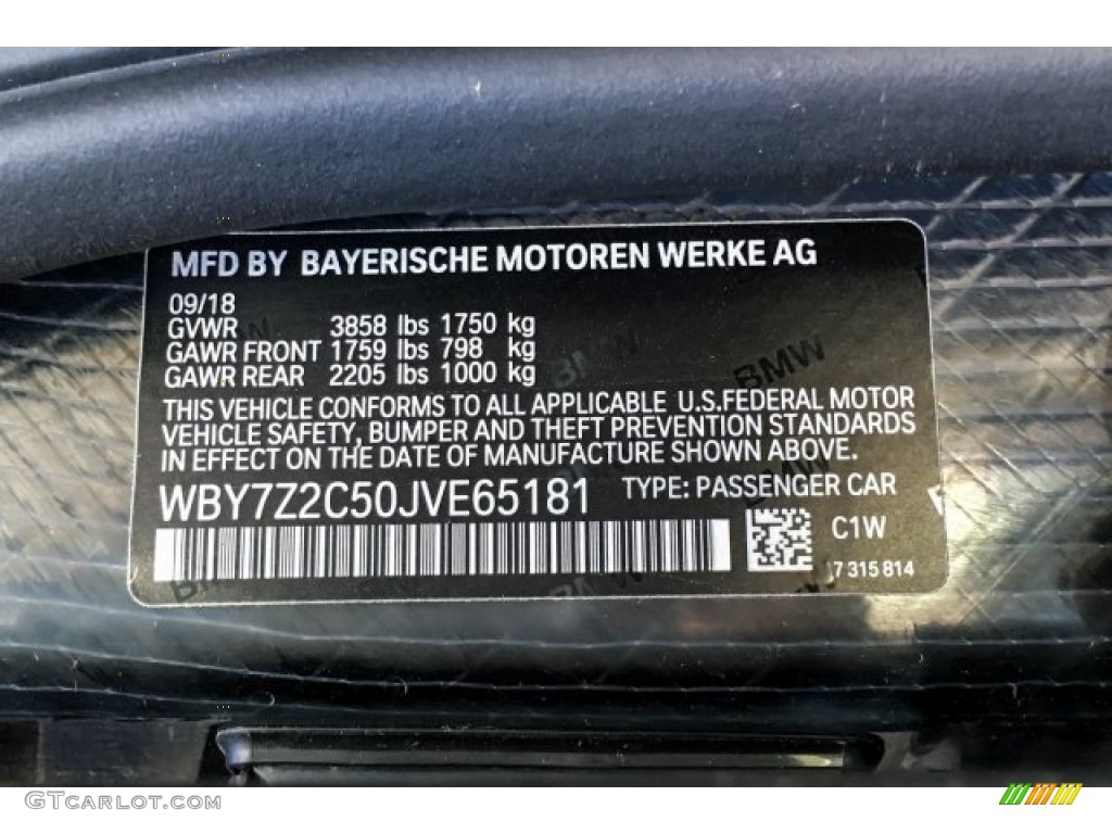 2018 i3 Color Code C1W for Imperial Blue Metallic Photo #130326175