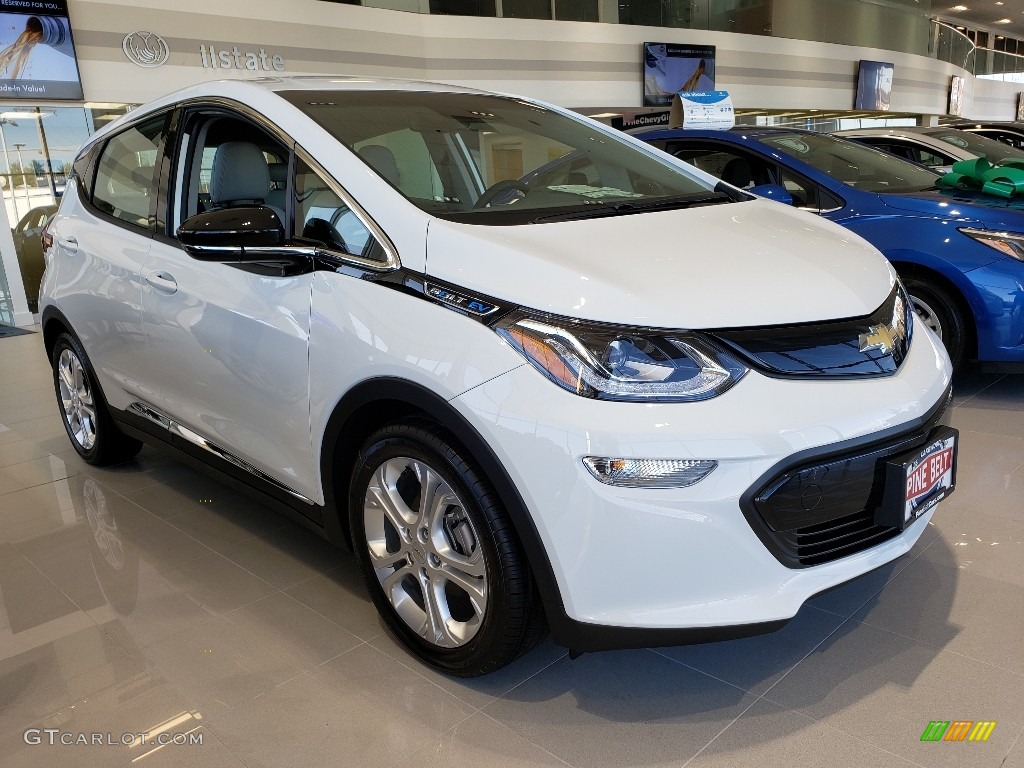 2019 Bolt EV LT - Summit White / Dark Galvanized/­Sky Cool Gray photo #1