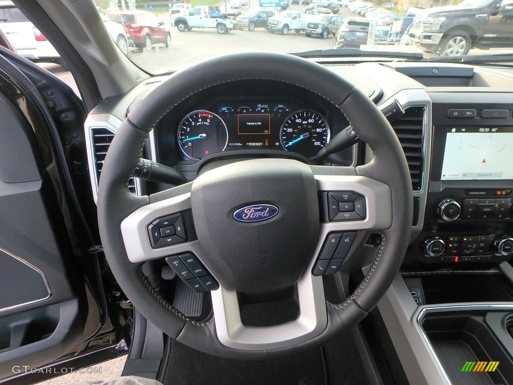 2019 Ford F350 Super Duty Lariat Crew Cab 4x4 Black Steering Wheel Photo #130328935