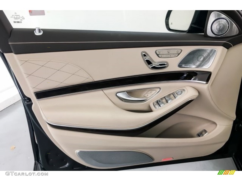 2018 Mercedes-Benz S Maybach S 560 4Matic Silk Beige/Espresso Brown Door Panel Photo #130334884