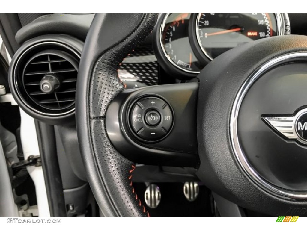 2016 Mini Hardtop John Cooper Works 2 Door JCW Double Stripe Carbon Black/Dinamica Steering Wheel Photo #130337758