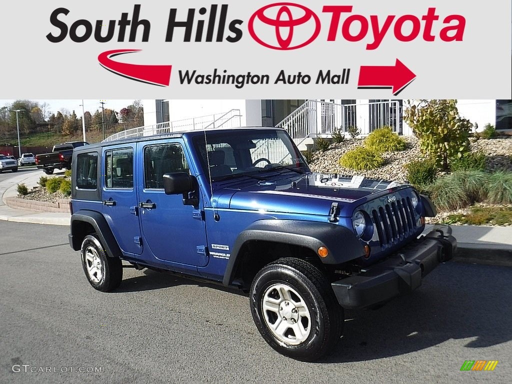 2010 Wrangler Unlimited Sport 4x4 - Deep Water Blue Pearl / Dark Slate Gray/Medium Slate Gray photo #1