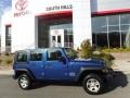 2010 Deep Water Blue Pearl Jeep Wrangler Unlimited Sport 4x4  photo #2