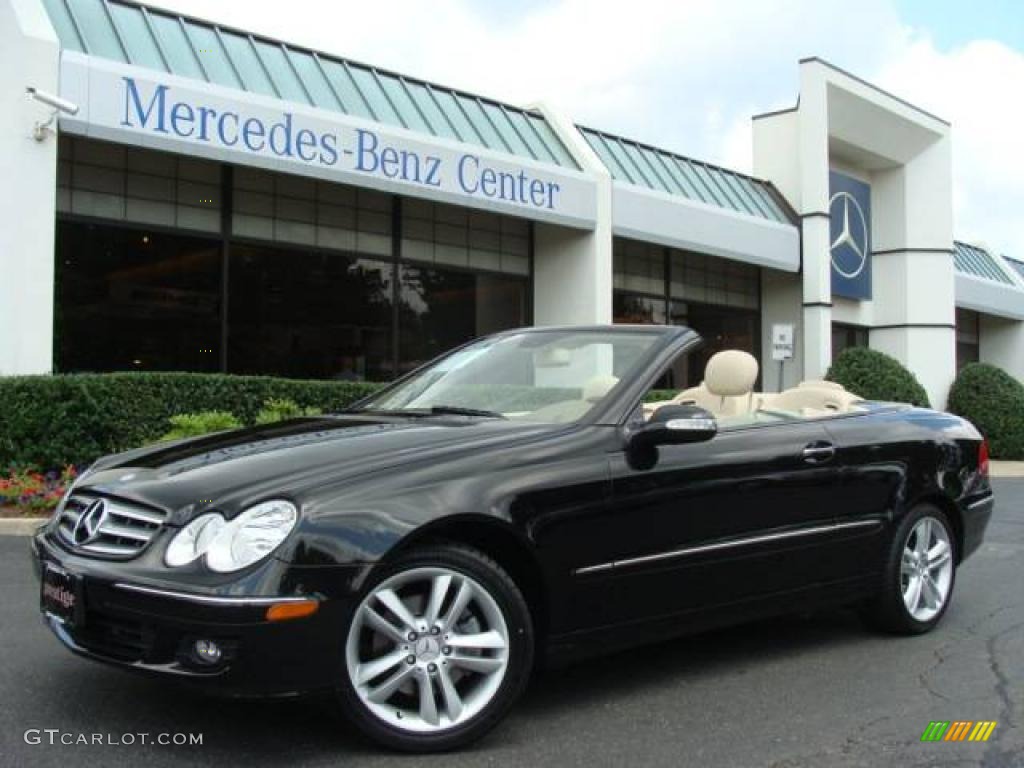 2007 CLK 350 Cabriolet - Black / Stone photo #1