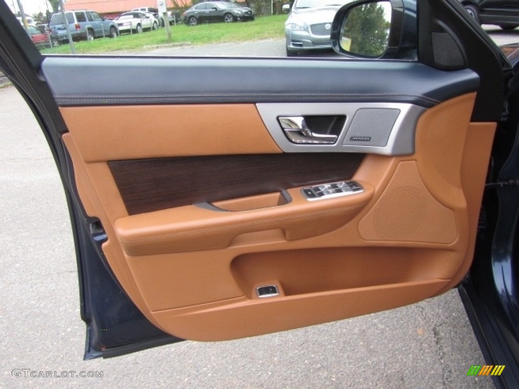 2013 Jaguar XF 3.0 AWD London Tan/Warm Charcoal Door Panel Photo #130344482