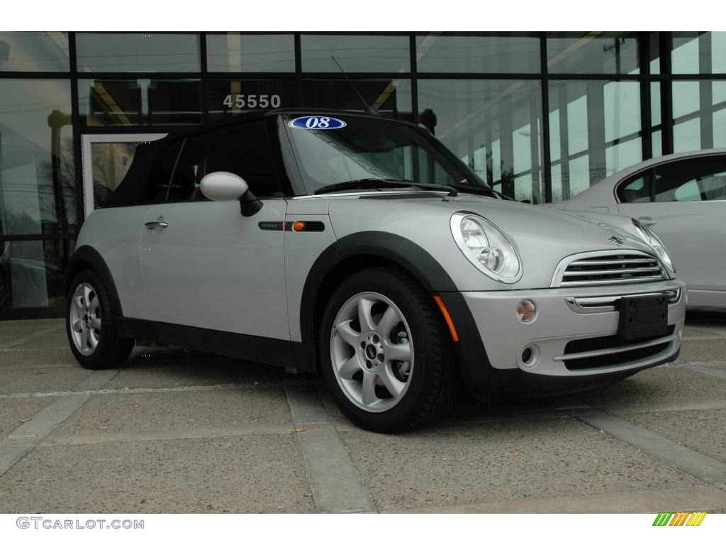 2008 Cooper Convertible Sidewalk Edition - White Silver Metallic / Malt Brown English Leather photo #1