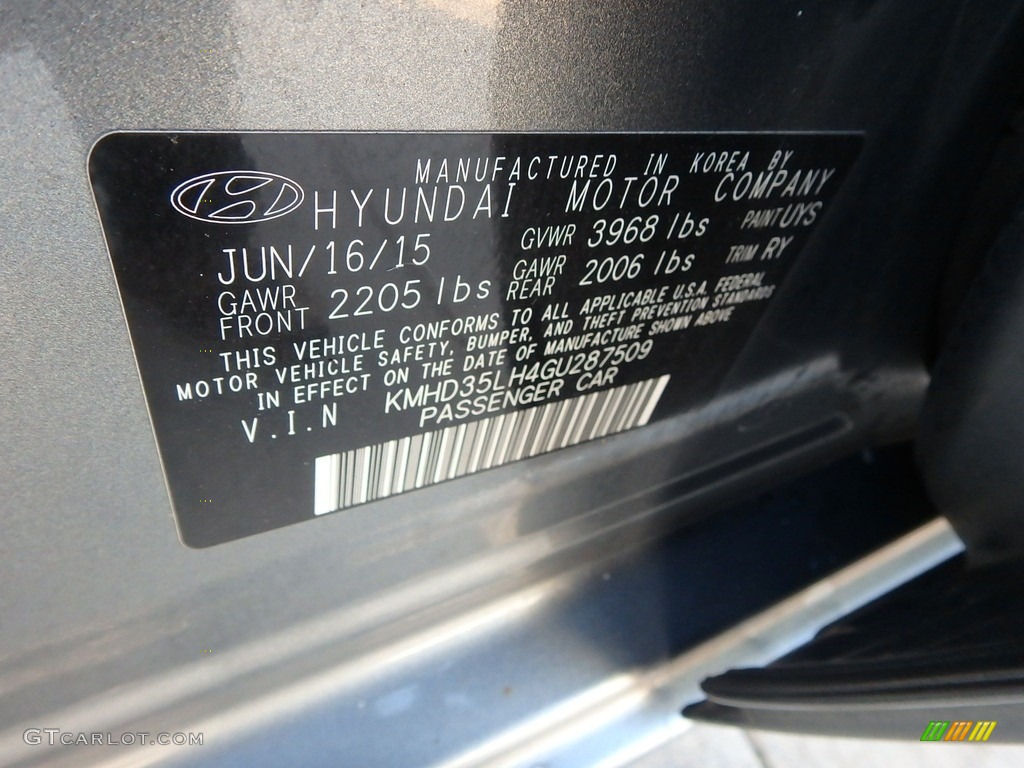 2016 Elantra GT  - Galactic Gray / Black photo #24