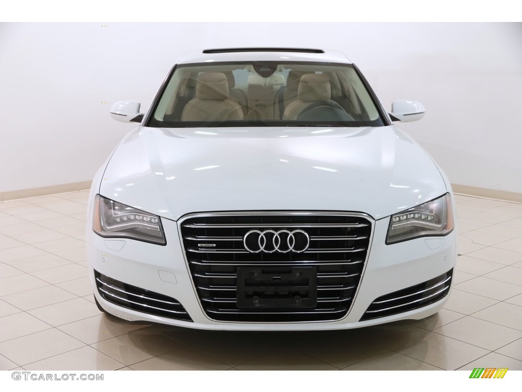 2013 A8 3.0T quattro - Ibis White / Velvet Beige photo #2