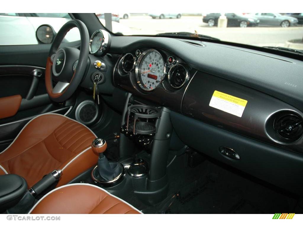 2008 Cooper Convertible Sidewalk Edition - White Silver Metallic / Malt Brown English Leather photo #14