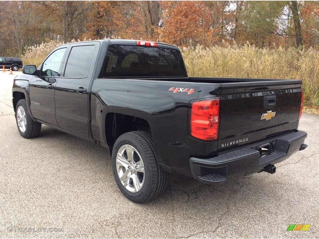 2018 Silverado 1500 Custom Crew Cab 4x4 - Black / Dark Ash/Jet Black photo #4