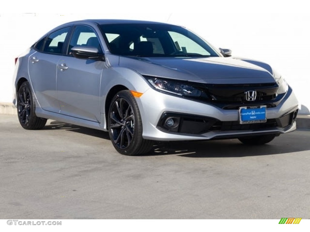 Lunar Silver Metallic 2019 Honda Civic Sport Sedan Exterior Photo #130358936