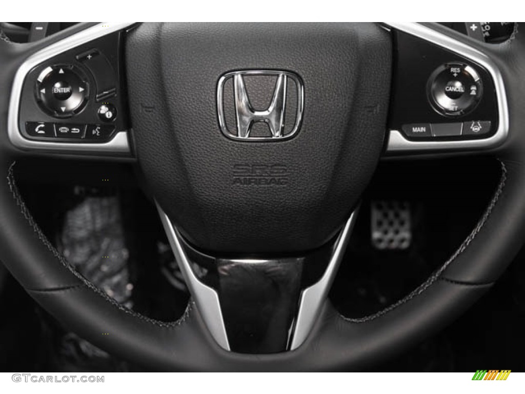 2019 Honda Civic Sport Sedan Black Steering Wheel Photo #130359227