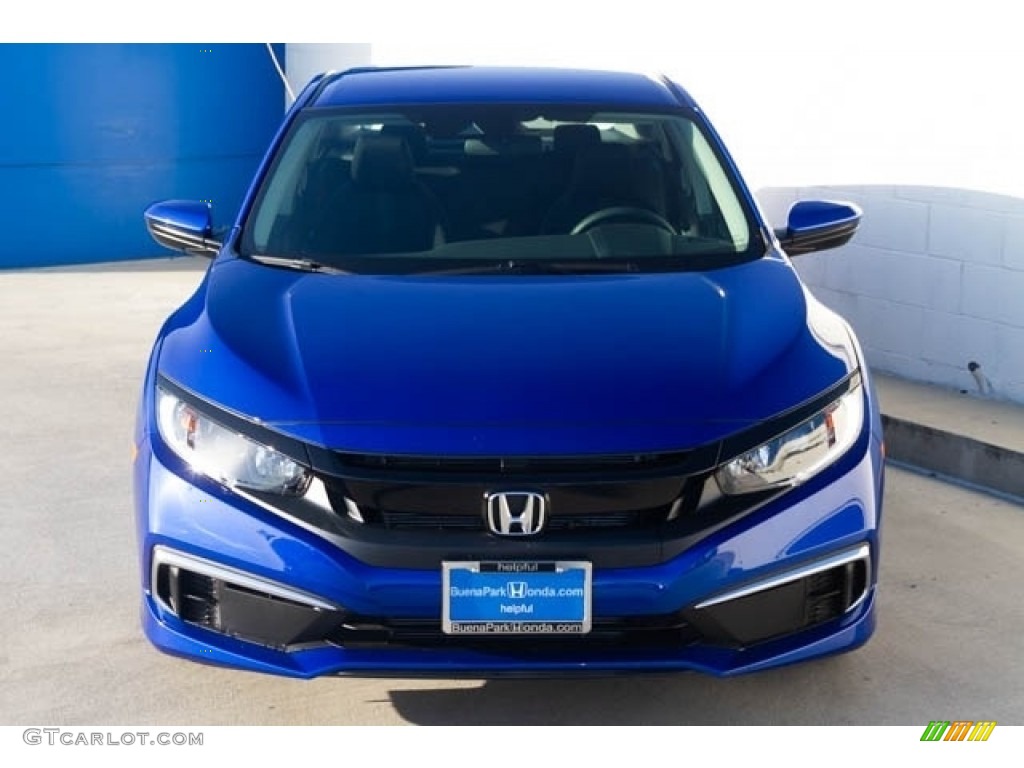 2019 Civic LX Sedan - Agean Blue Metallic / Black photo #3