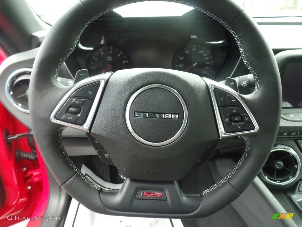 2018 Chevrolet Camaro SS Coupe Jet Black Steering Wheel Photo #130359623