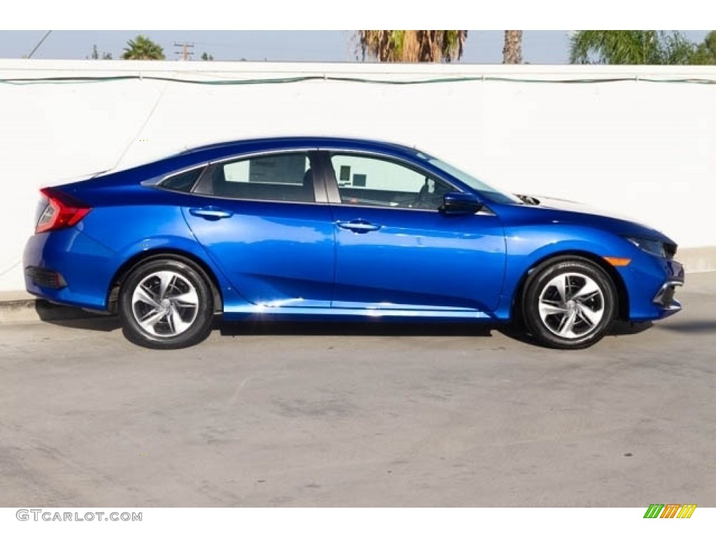 Agean Blue Metallic 2019 Honda Civic LX Sedan Exterior Photo #130359632