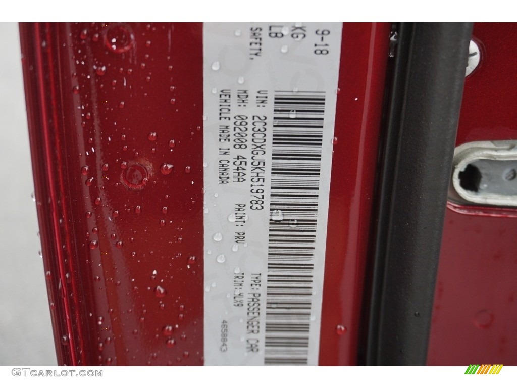 2019 Charger Color Code PRV for Octane Red Pearl Photo #130361164