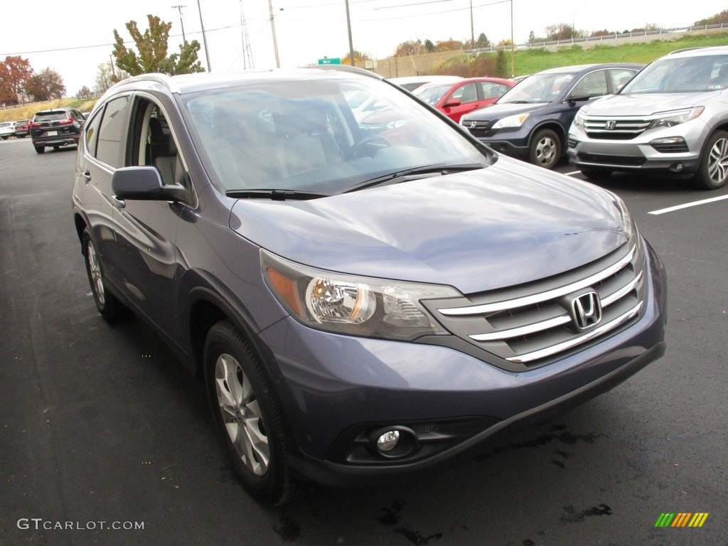 2012 CR-V EX-L 4WD - Twilight Blue Metallic / Gray photo #7