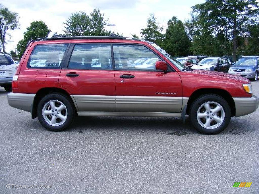 2001 Forester 2.5 S - Sedona Red Pearl / Beige photo #6
