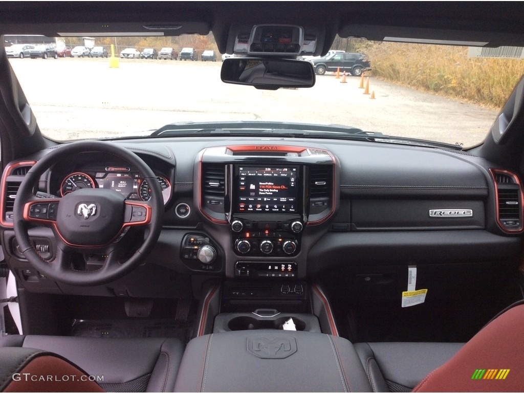 2019 1500 Rebel Crew Cab 4x4 - Bright White / Black/Red photo #12